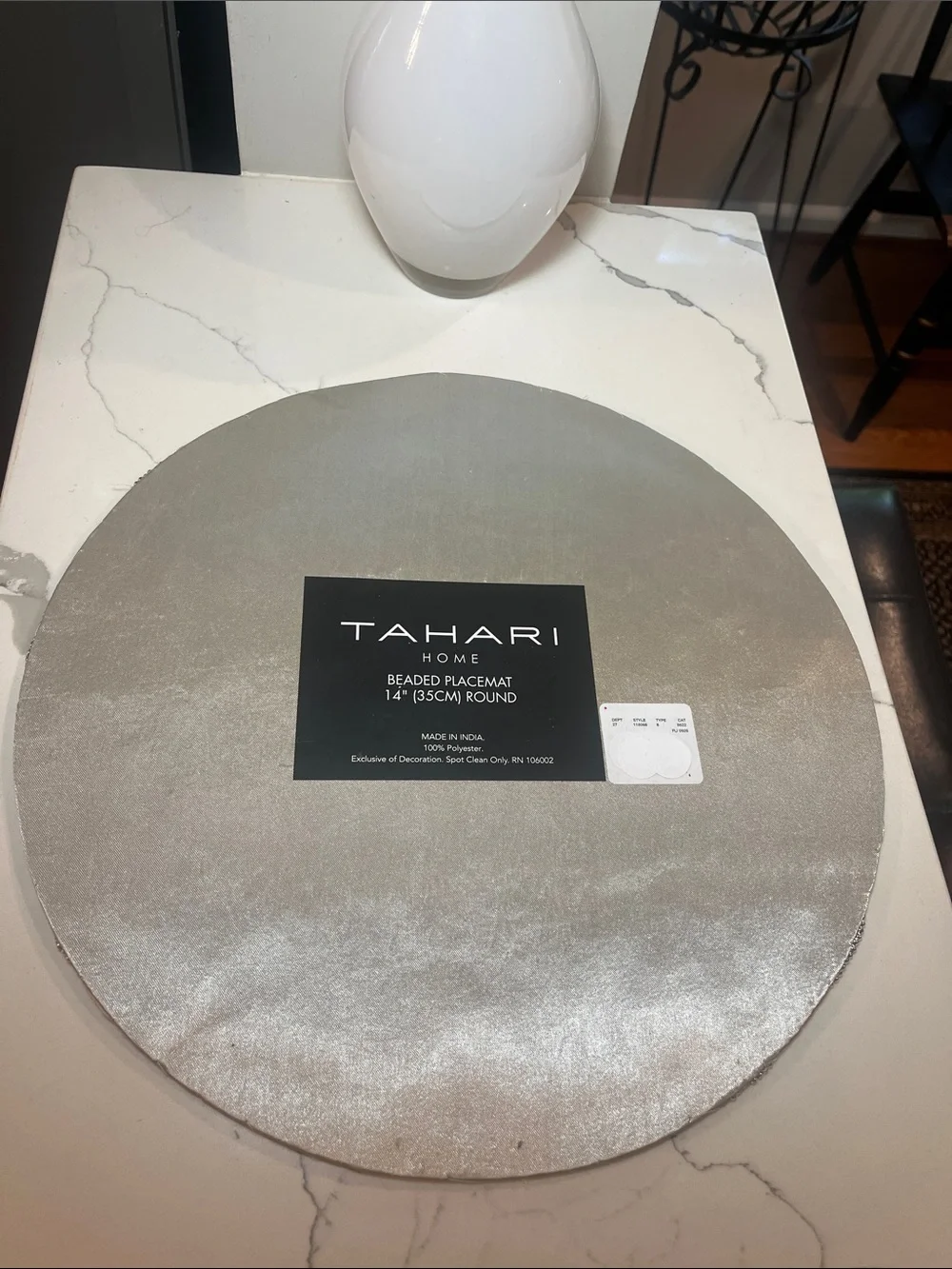 Tahari PUMPKIN  Beaded Placemat Charger 14” Multicolor Fall Thanksgiving NEW